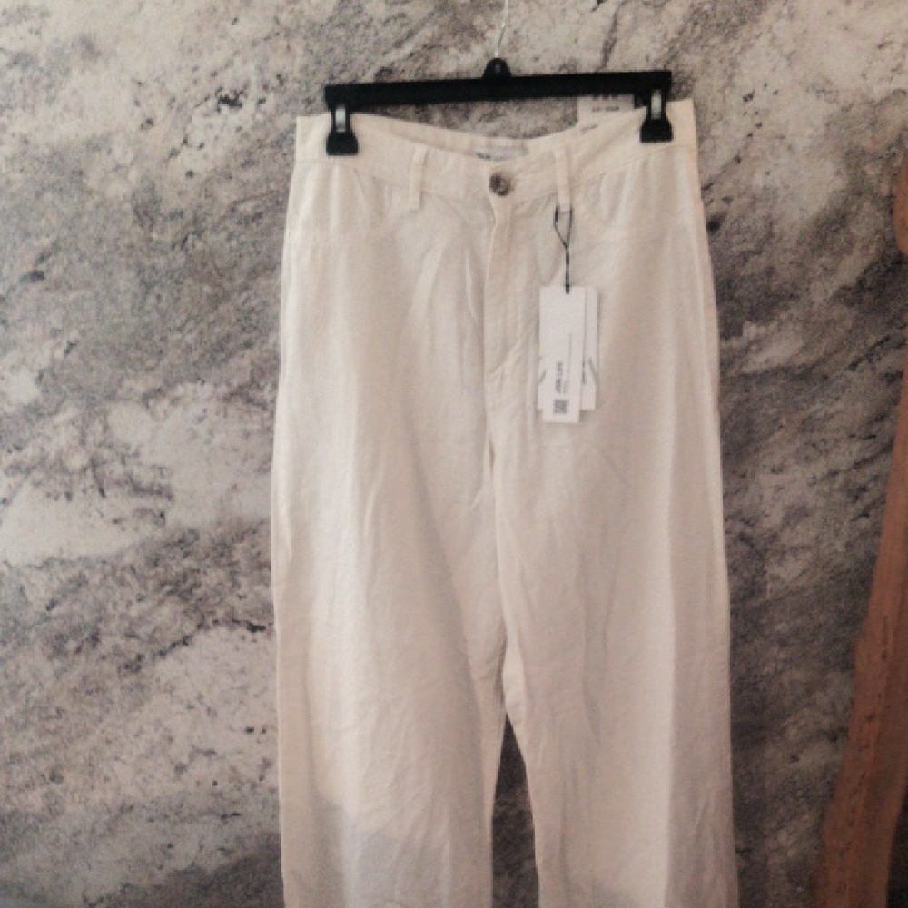 Zara Cream Wide Leg Jeans